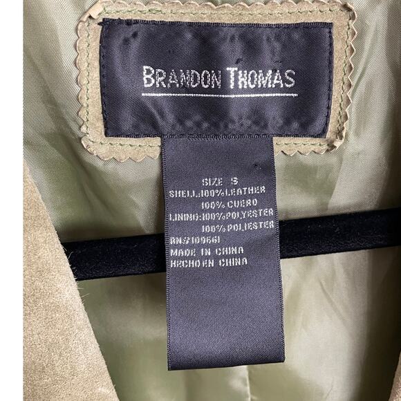 Brandon ThomasY2K  Lime Green Leather Suede Jacket Women’s SZ Small 90s Style - Picture 3 of 4